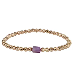 Gold Beaded Bracelet | Amethyst