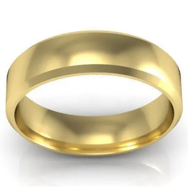 Gold Bevel Wedding Band 5mm