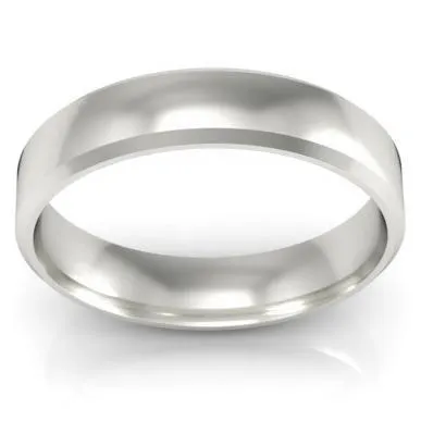 Gold Beveled Wedding Ring 4mm