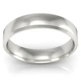 Gold Beveled Wedding Ring 4mm