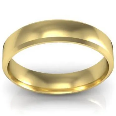 Gold Beveled Wedding Ring 4mm