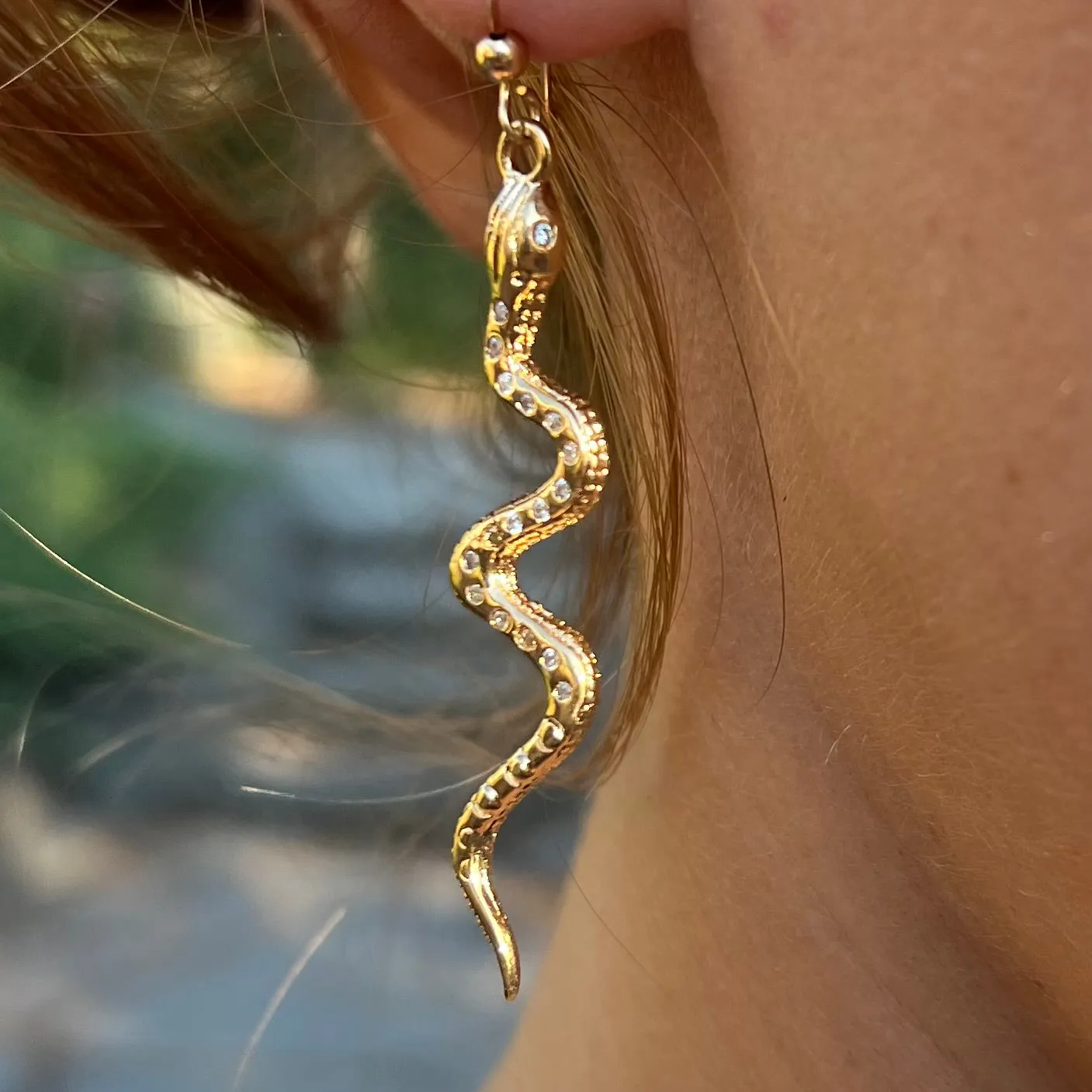 Gold Coral Snake Earrings