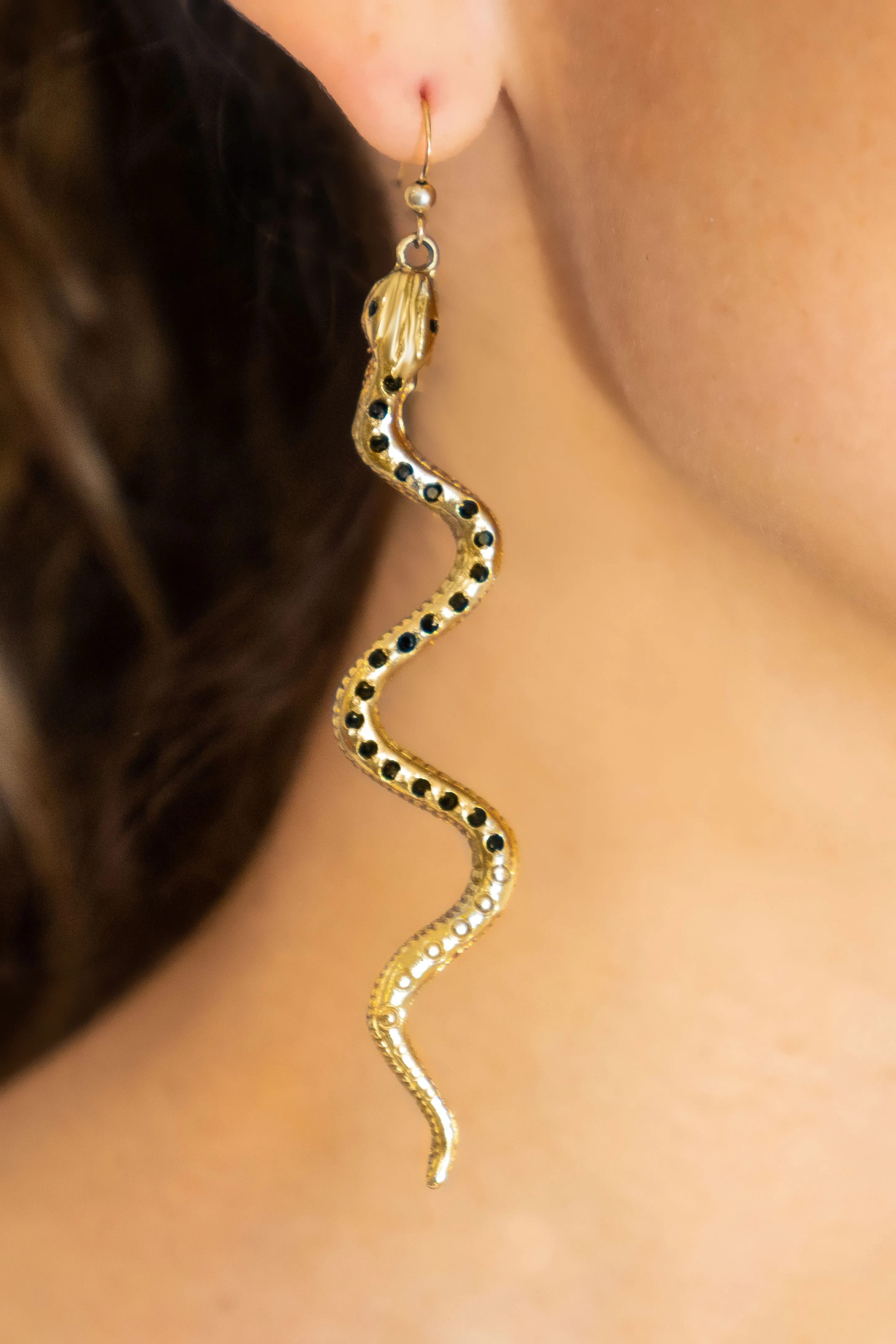 Gold Coral Snake Earrings