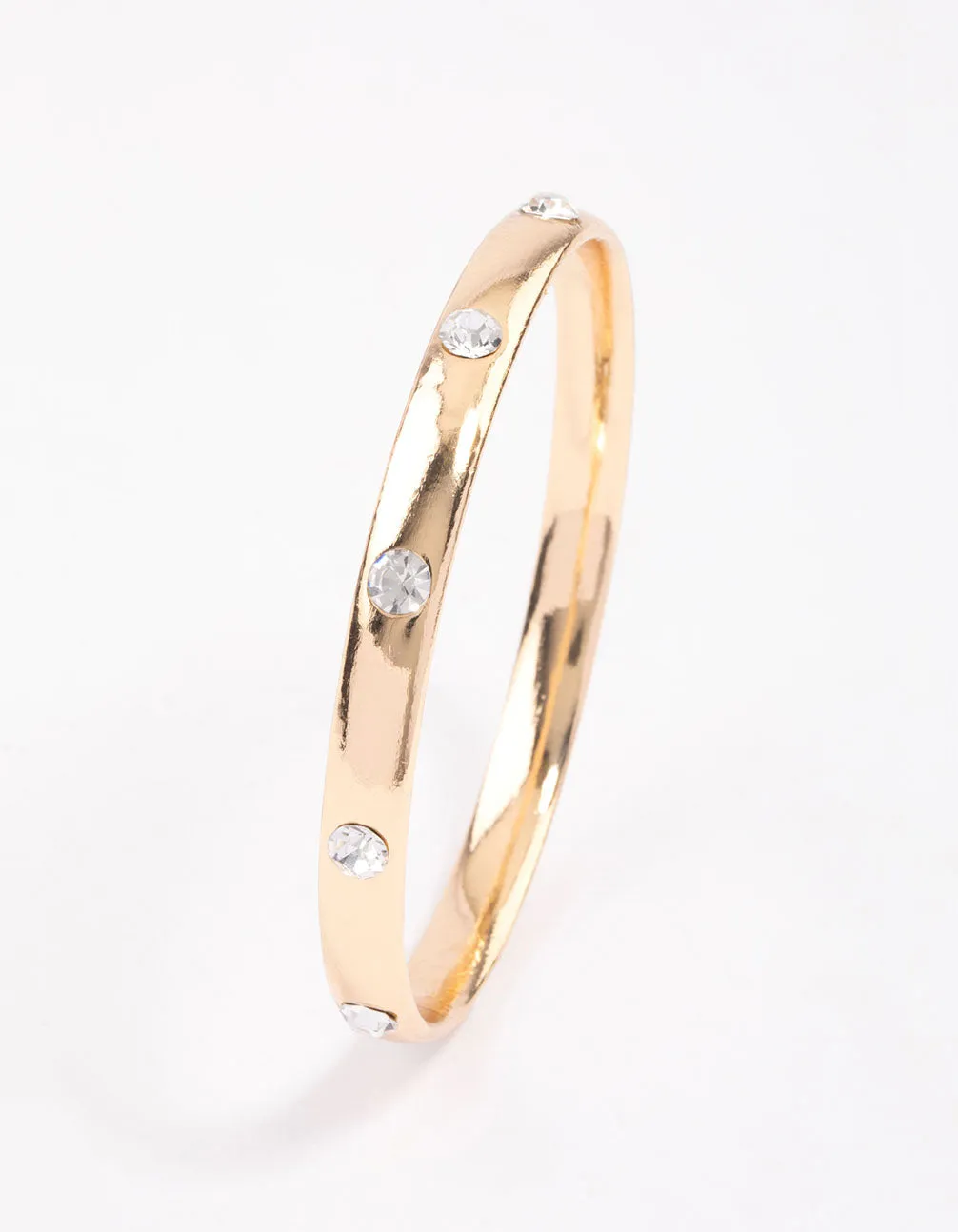 Gold Diamante Inlay Bangle & Polishing Set