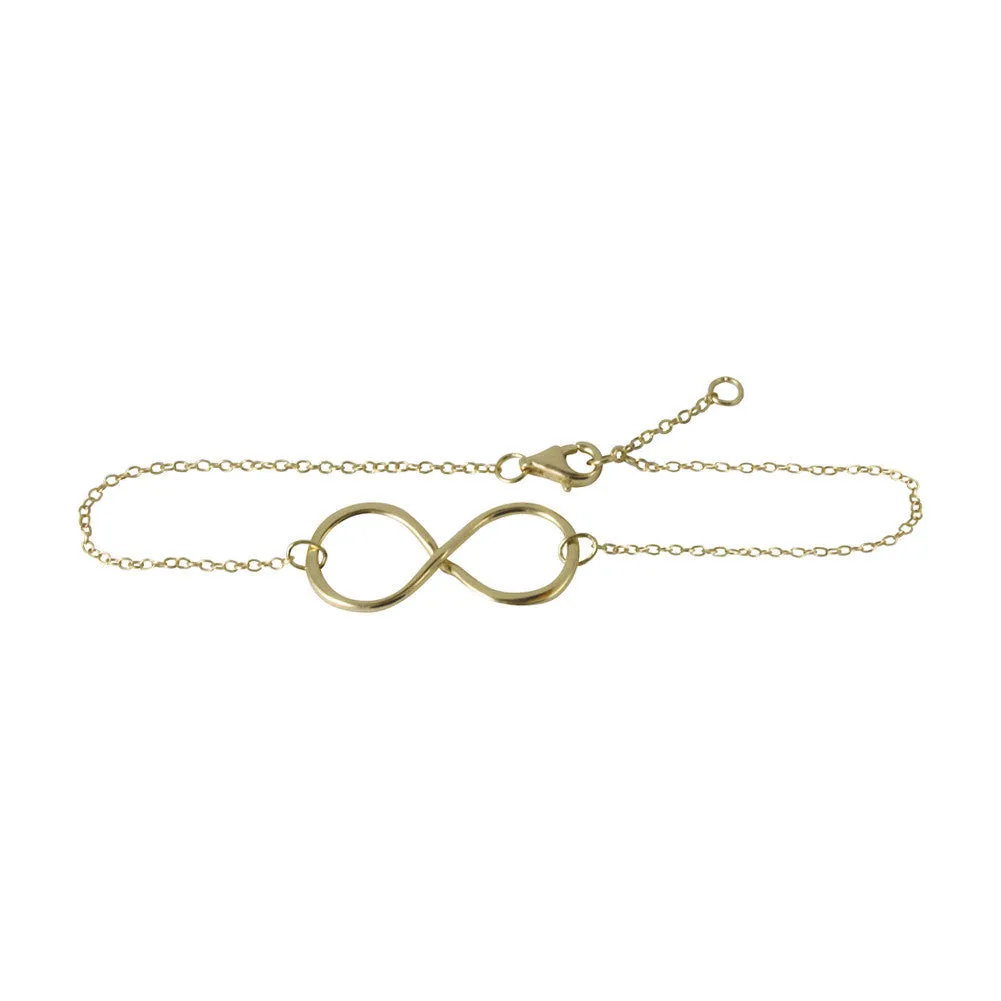 Gold-Dipped Infinity Charm Bracelet 7 inch - 1 inch Charm