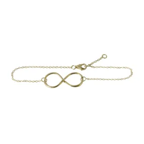 Gold-Dipped Infinity Charm Bracelet 7 inch - 1 inch Charm