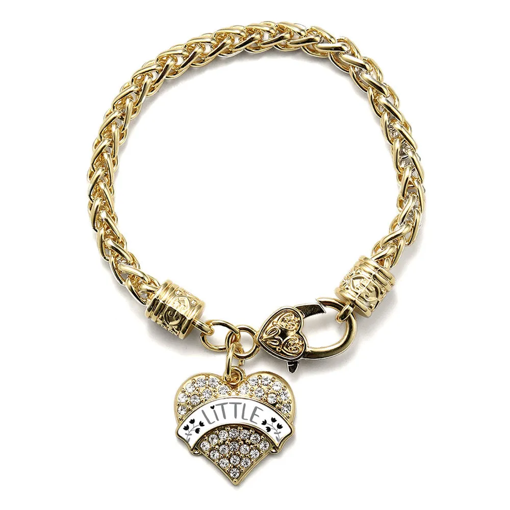 Gold Grey and Black Little Pave Heart Charm Braided Bracelet