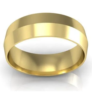 Gold Knife Edge Wedding Ring 6mm