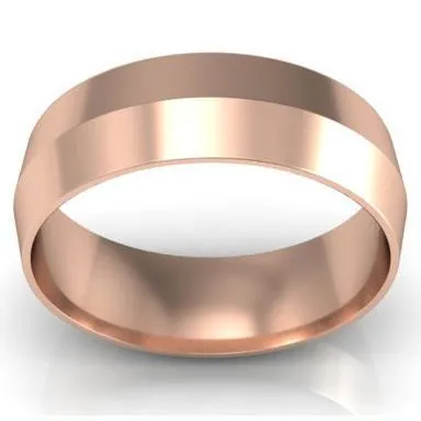 Gold Knife Edge Wedding Ring 6mm