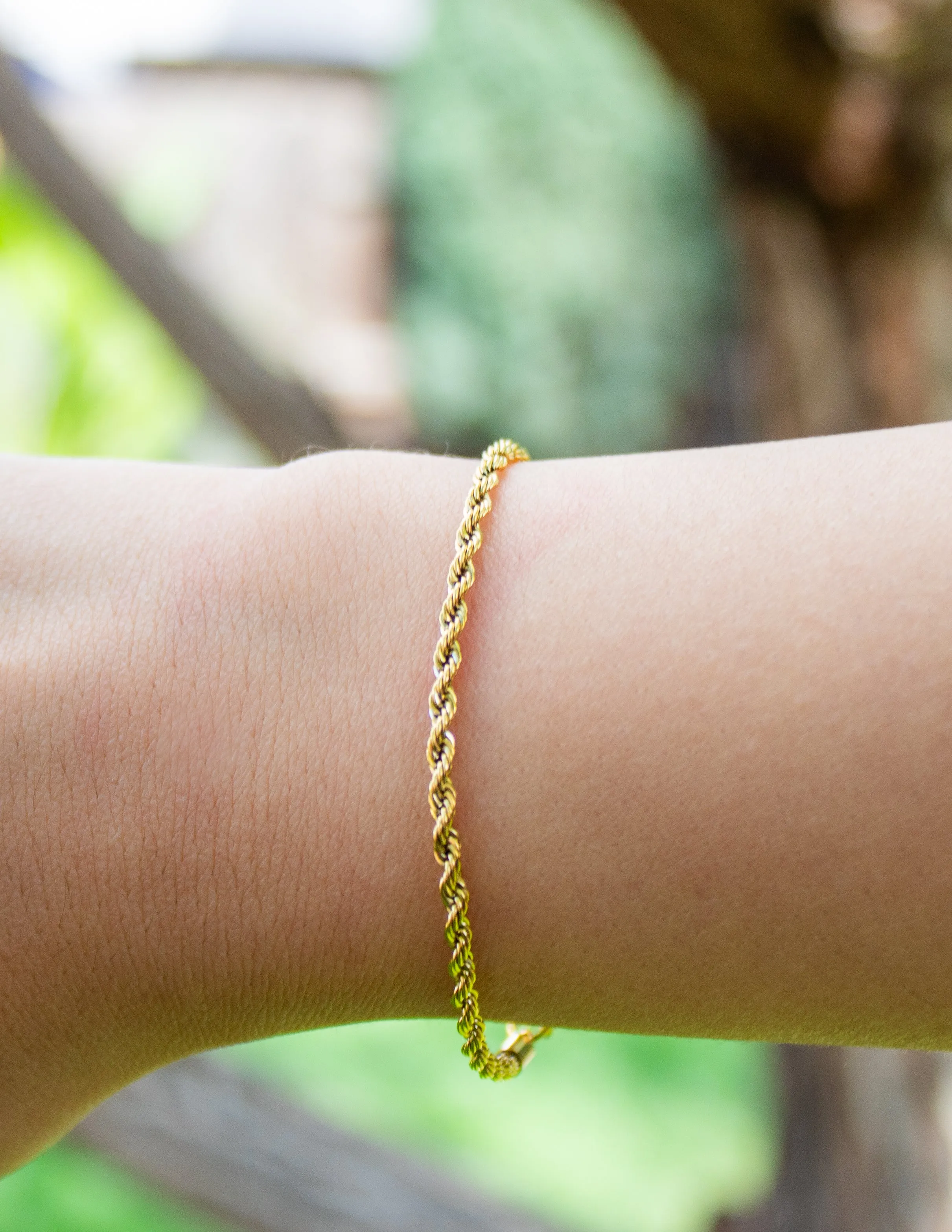 Gold Plated Rope Dangle Bracelet