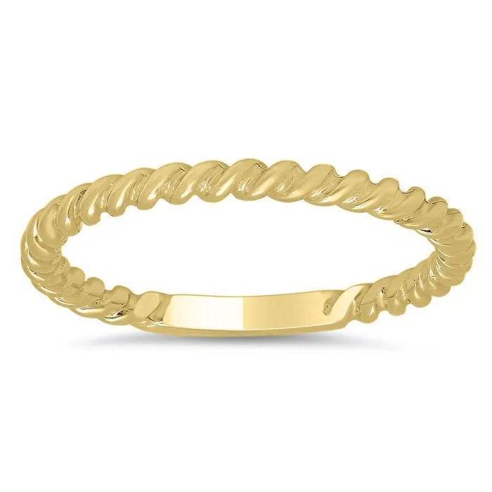 Gold Rope Wedding Band