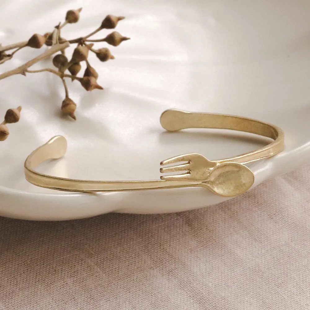 Gold Tone Cutlery Bangle