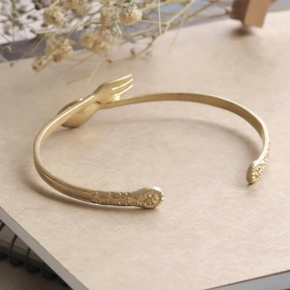 Gold Tone Cutlery Bangle