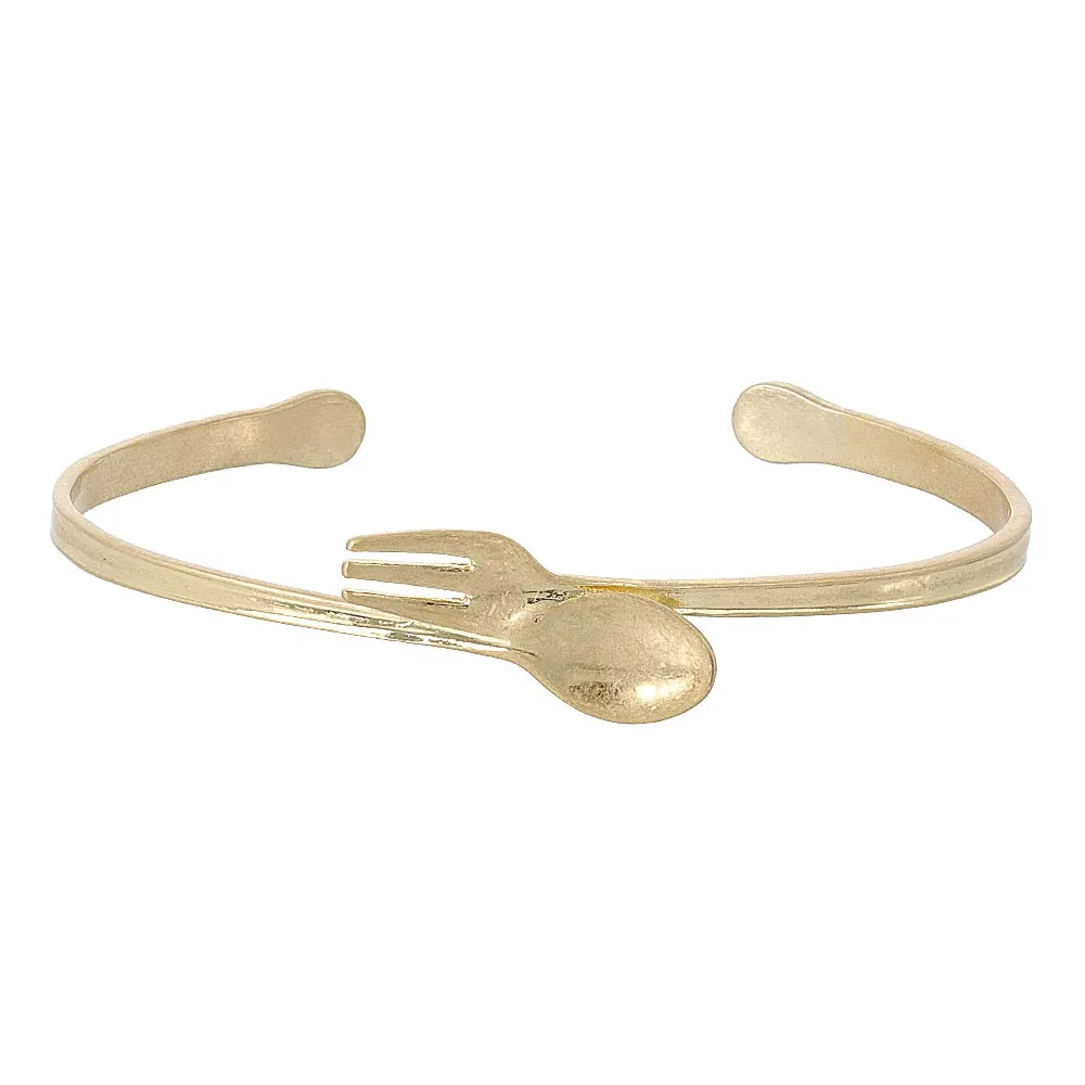 Gold Tone Cutlery Bangle