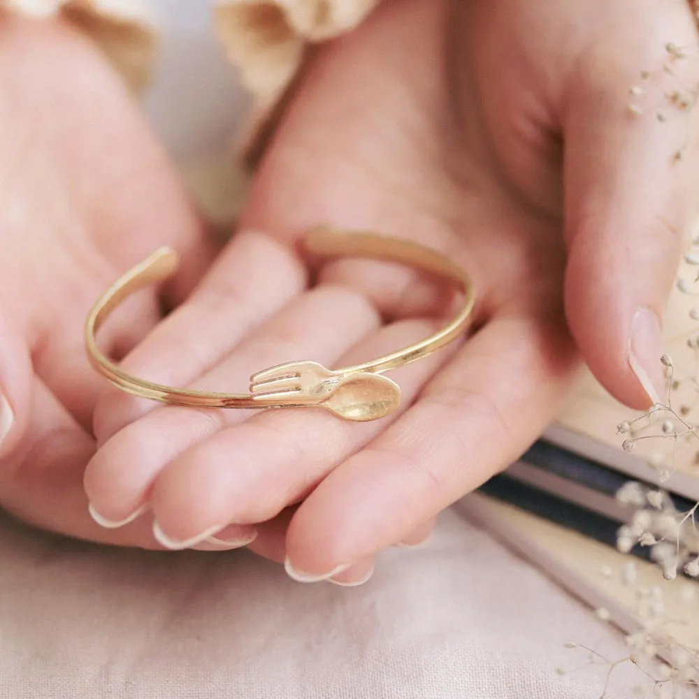 Gold Tone Cutlery Bangle