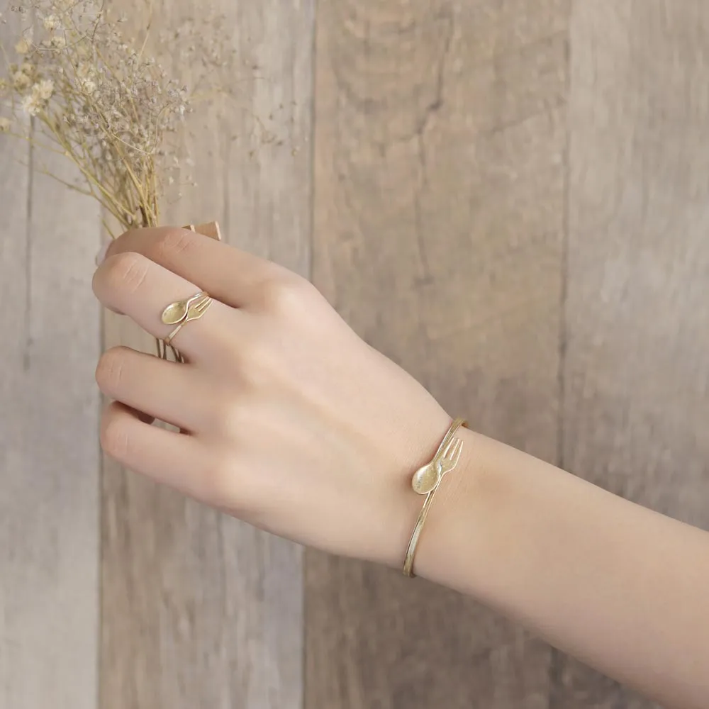 Gold Tone Cutlery Bangle