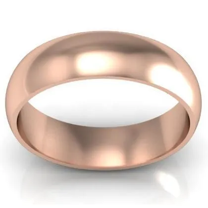 Gold Wedding Band 6mm