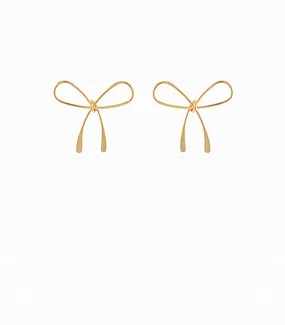 Gold Wire Bow Tie Earring