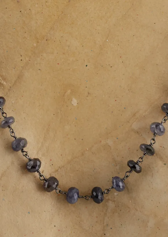 Grey/Blue Labradorite Beaded Necklace