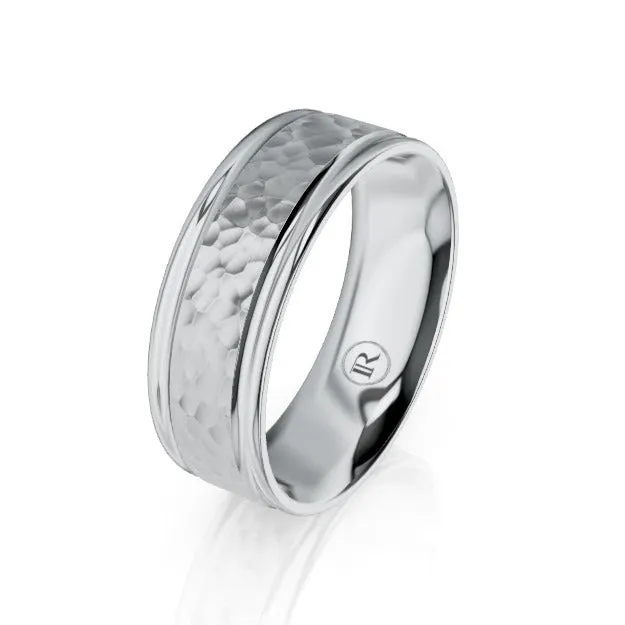 Hammered Platinum Wedding Ring