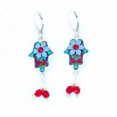 Hamsa Earrings Handcrafted in Color Tones