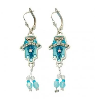 Hamsa Earrings Handcrafted in Color Tones