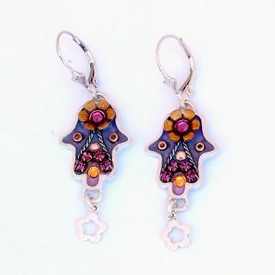 Hamsa Earrings Handcrafted in Color Tones