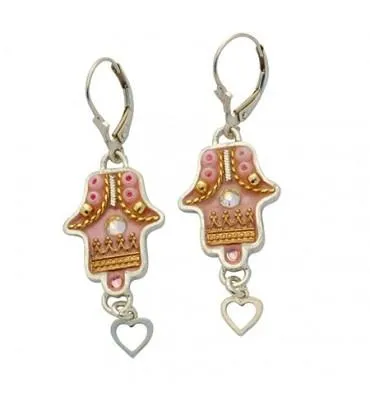 Hamsa Earrings Handcrafted in Color Tones