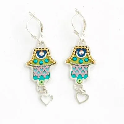 Hamsa Earrings Handcrafted in Color Tones