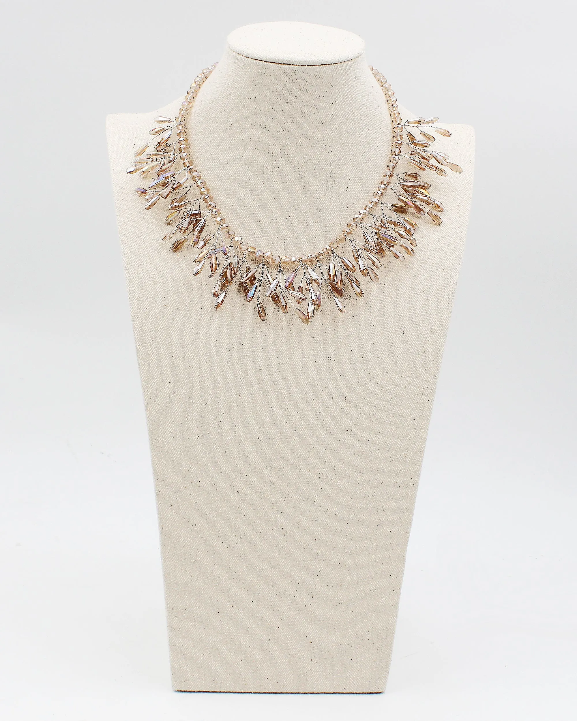 Hand Beaded Faceted Crystal Necklace