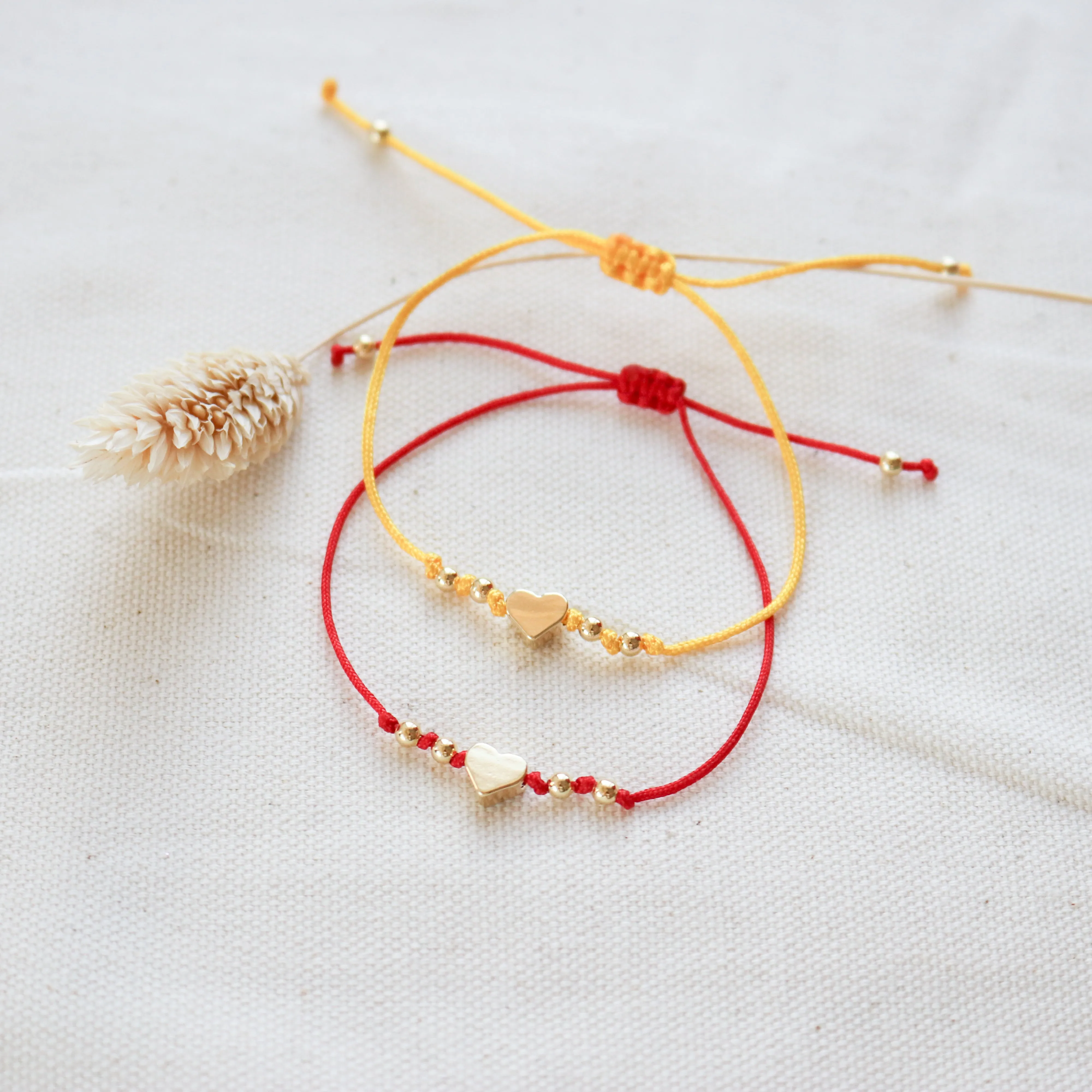 Heart Cotton Cord Bracelet