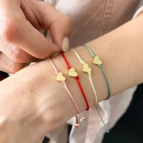 Heart Cotton Cord Bracelet