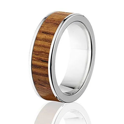 Honduras Rosewood Titanium Ring, Rosewood Wedding Band