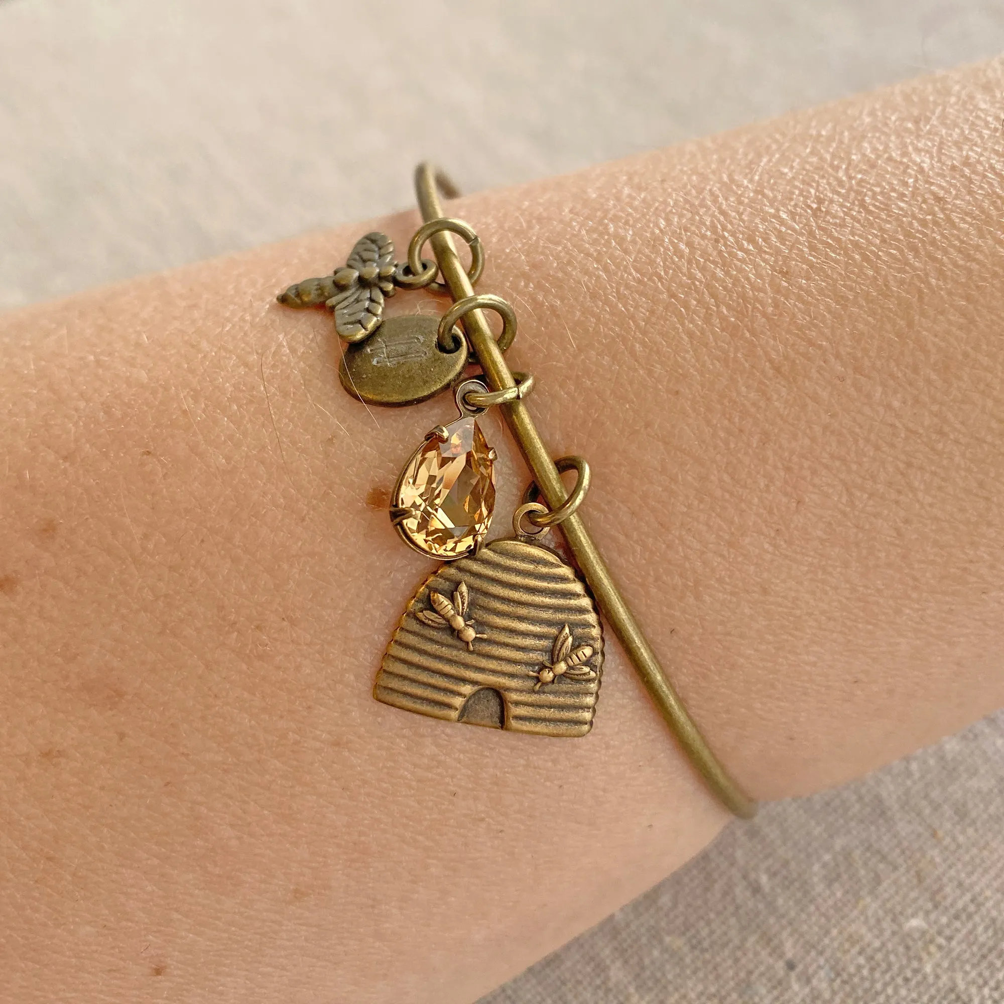 Honey Bee Mine Bangle Bracelet