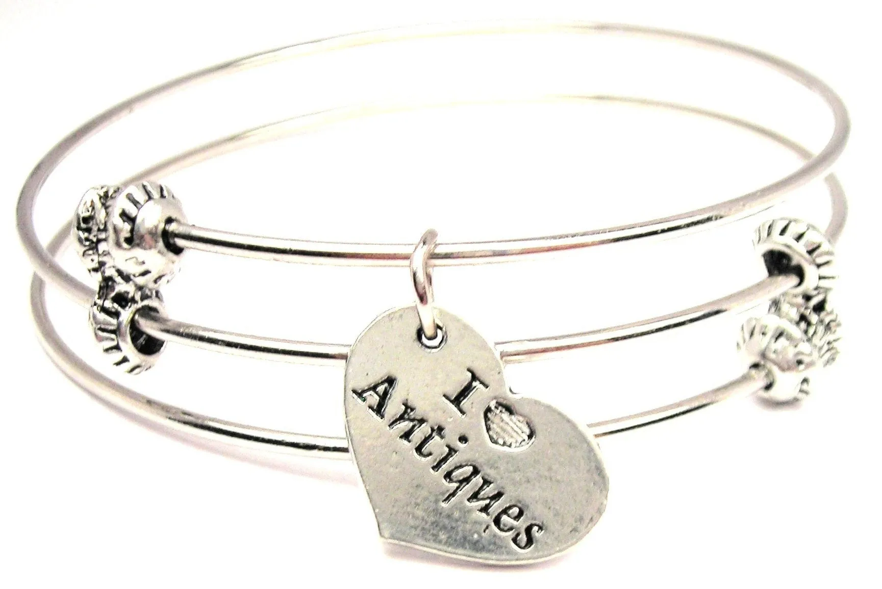 I Love Antiques Triple Style Expandable Bangle Bracelet