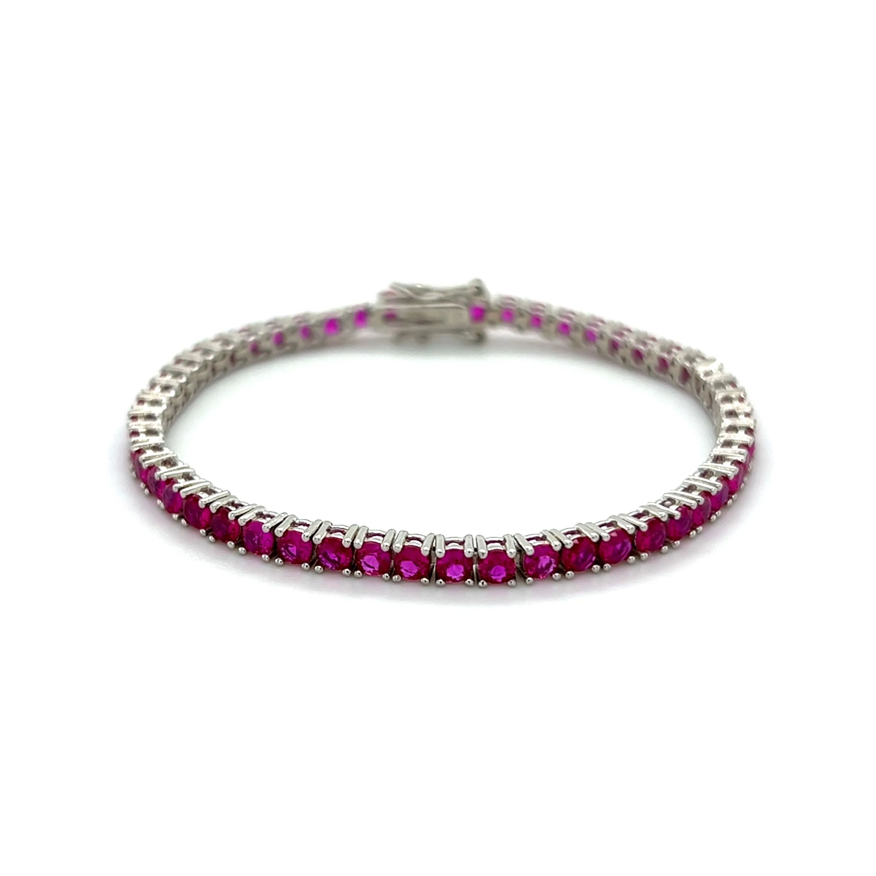 Ibiza Ruby Red CZ’s 4 Prong Tennis Bracelet