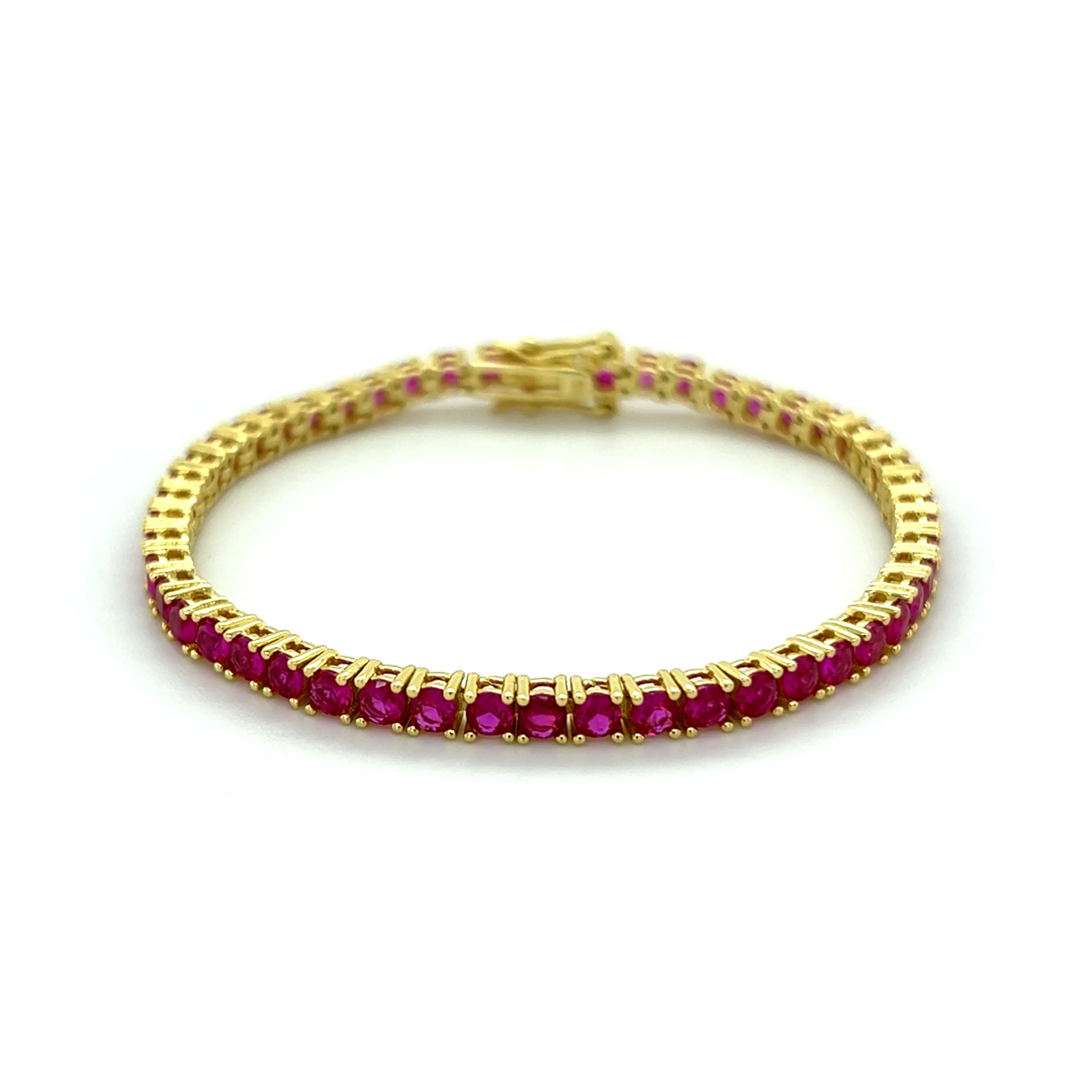 Ibiza Ruby Red CZ’s 4 Prong Tennis Bracelet