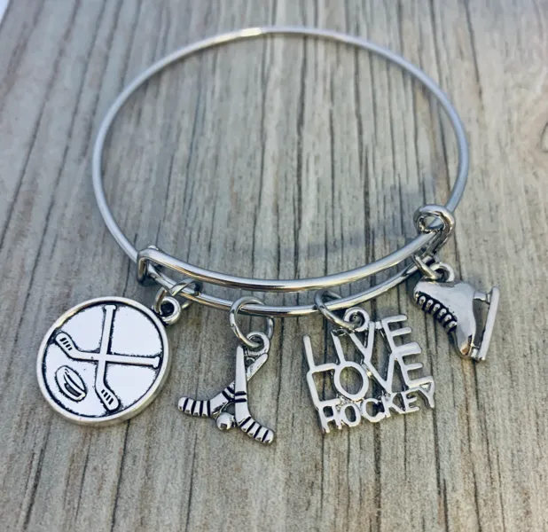 Ice Hockey Bangle Bracelet