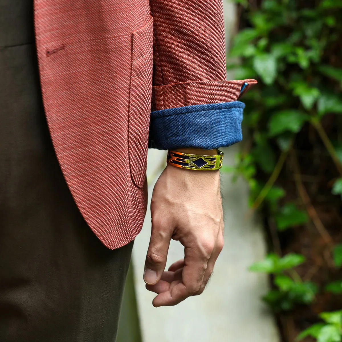 Ikat Bangle - Turquoise Blue