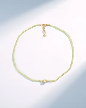 Infinite Beaded Chrysoberyl & Mini Diamond Rondelle Necklace