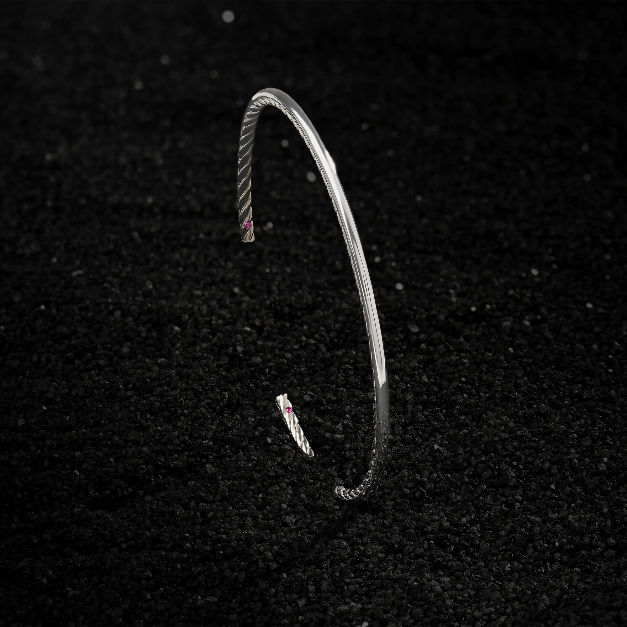 Inner Twist Cuff in Silver