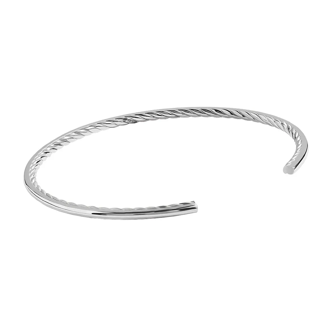 Inner Twist Cuff in Silver