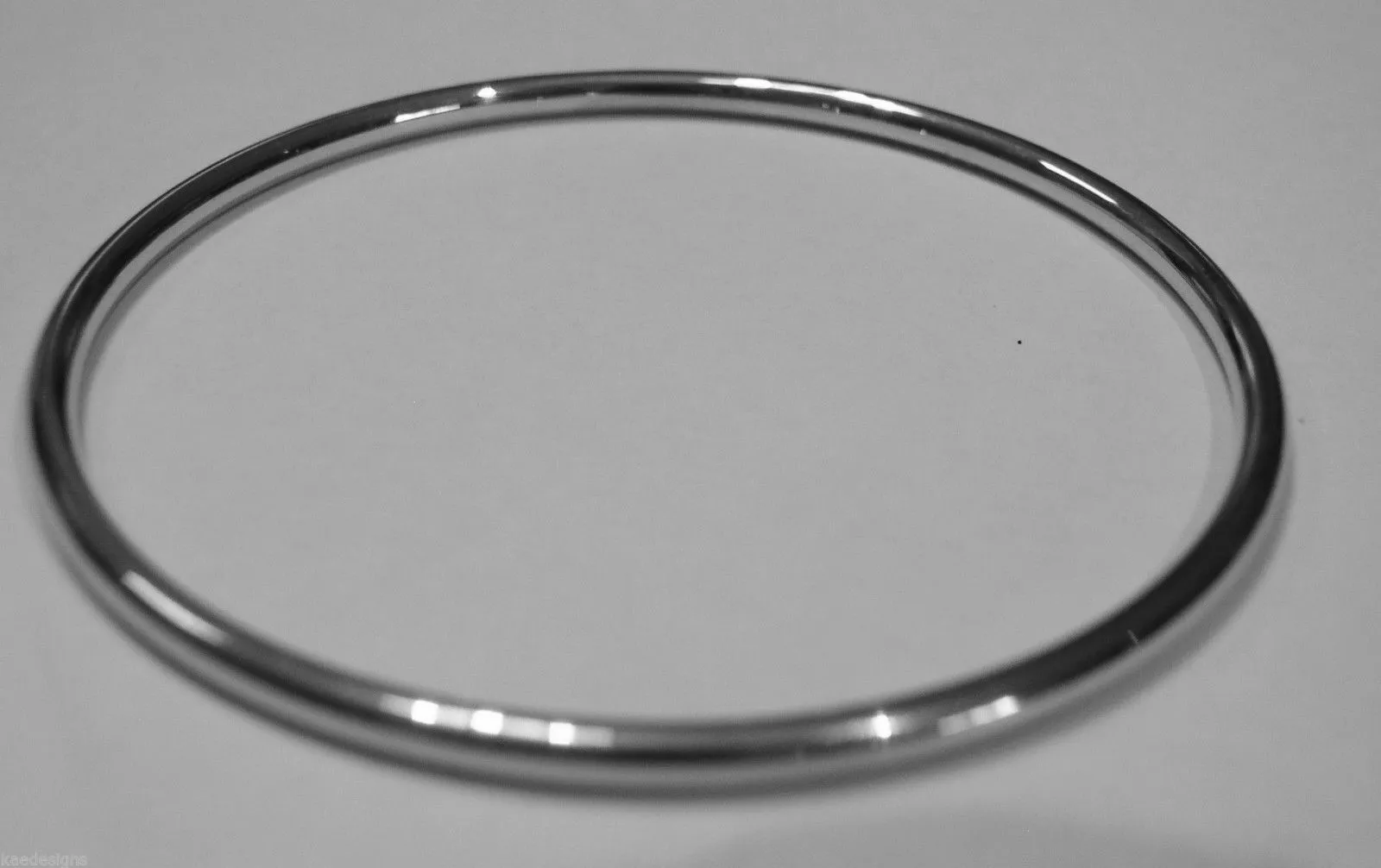 Kaedesigns New 9ct Yellow, Rose, or White gold 3mm wide Hollow GOLF bangle 70mm diameter