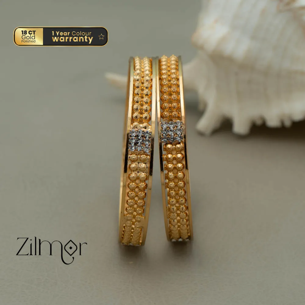 KF101034 -Gold Plated AD stone Bangle (Pair)