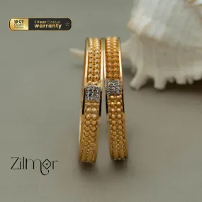 KF101034 -Gold Plated AD stone Bangle (Pair)