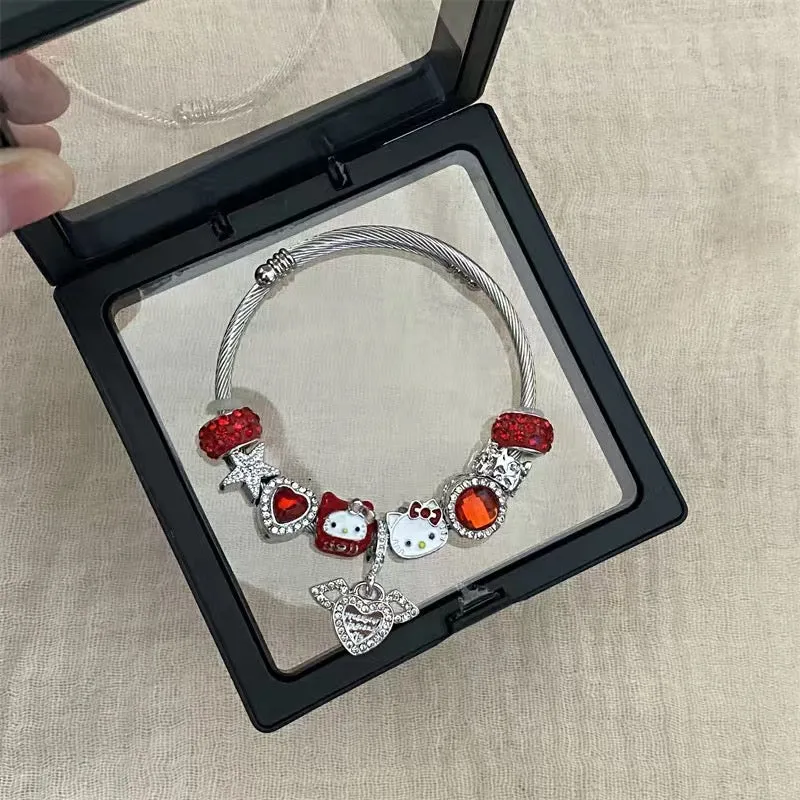 Kitty Stainless Steel Bangle Bracelet