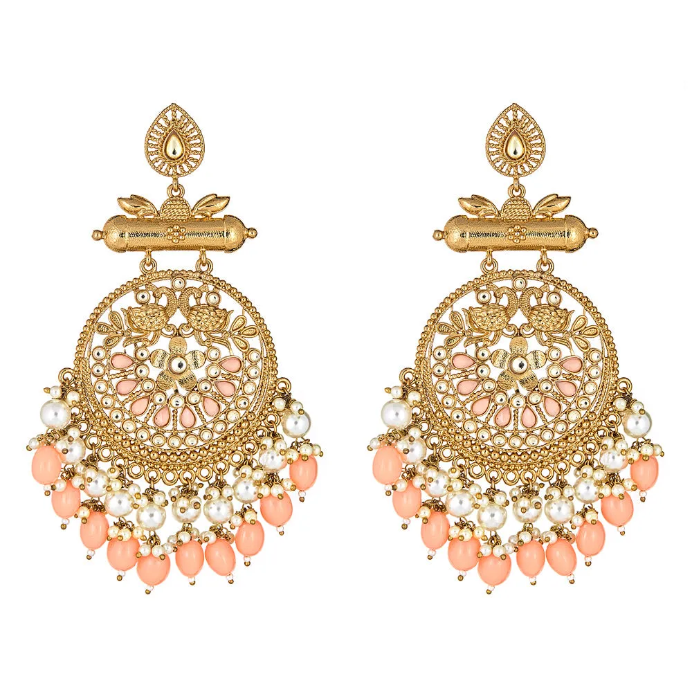 Krishna Earrings in Coral