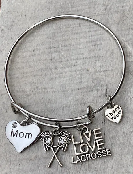 Lacrosse Mom Charm Bracelet