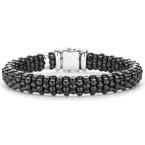 LAGOS Ceramic Black Caviar Rope Bracelet in Sterling Silver