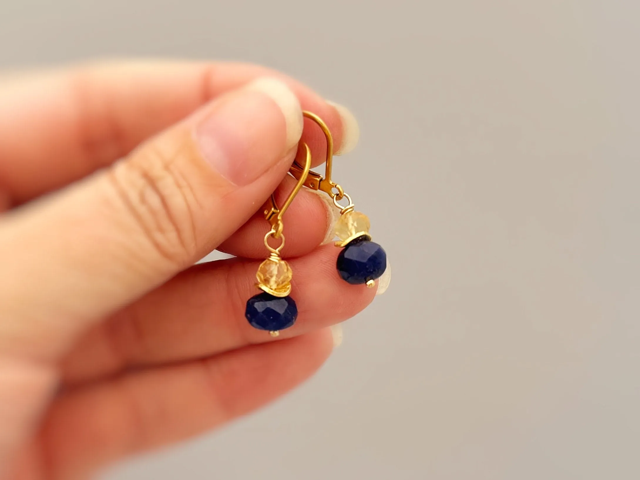 Lapis and Citrine Earrings